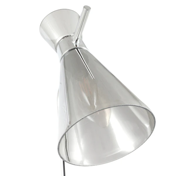 Monroe Smoked Glass & Silver Task Floor Lamp - Image 7