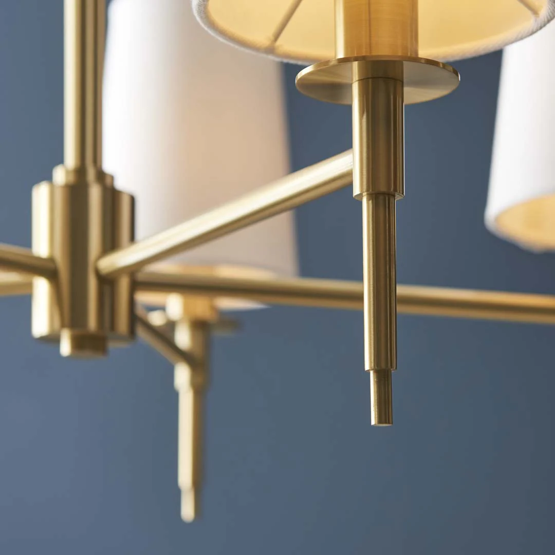 Obasi 5-Light Satin Brass Shaded Chandelier - Image 5
