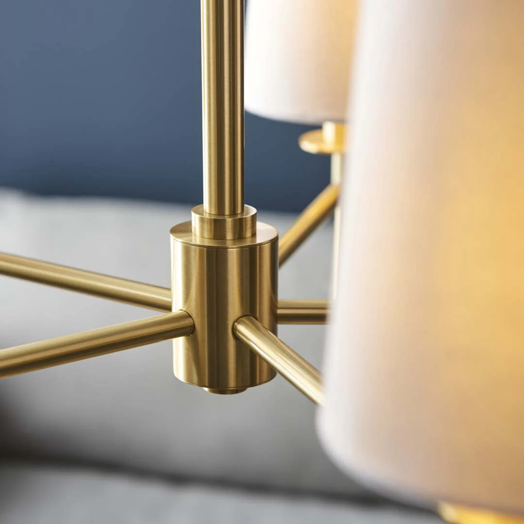 Obasi 5-Light Satin Brass Shaded Chandelier - Image 6