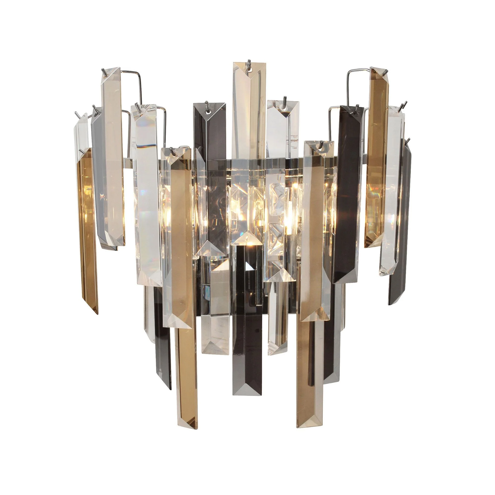 Onega 1 Light Champagne and Smoked Crystal Wall Light - Image 3