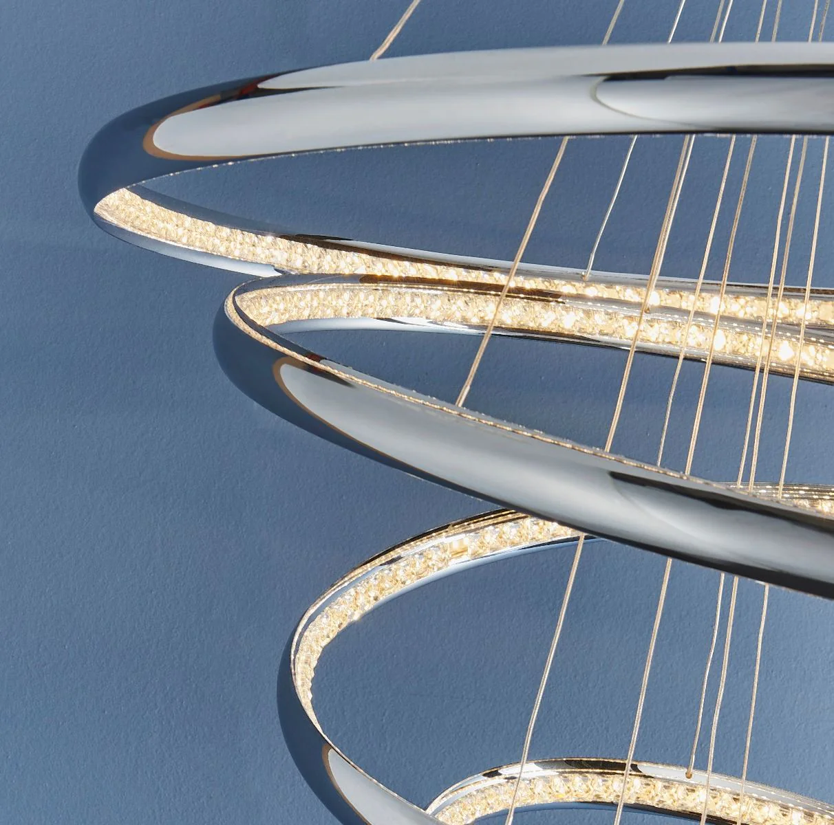 Ozias LED Polished Chrome Crystal Ceiling Pendant - Image 3