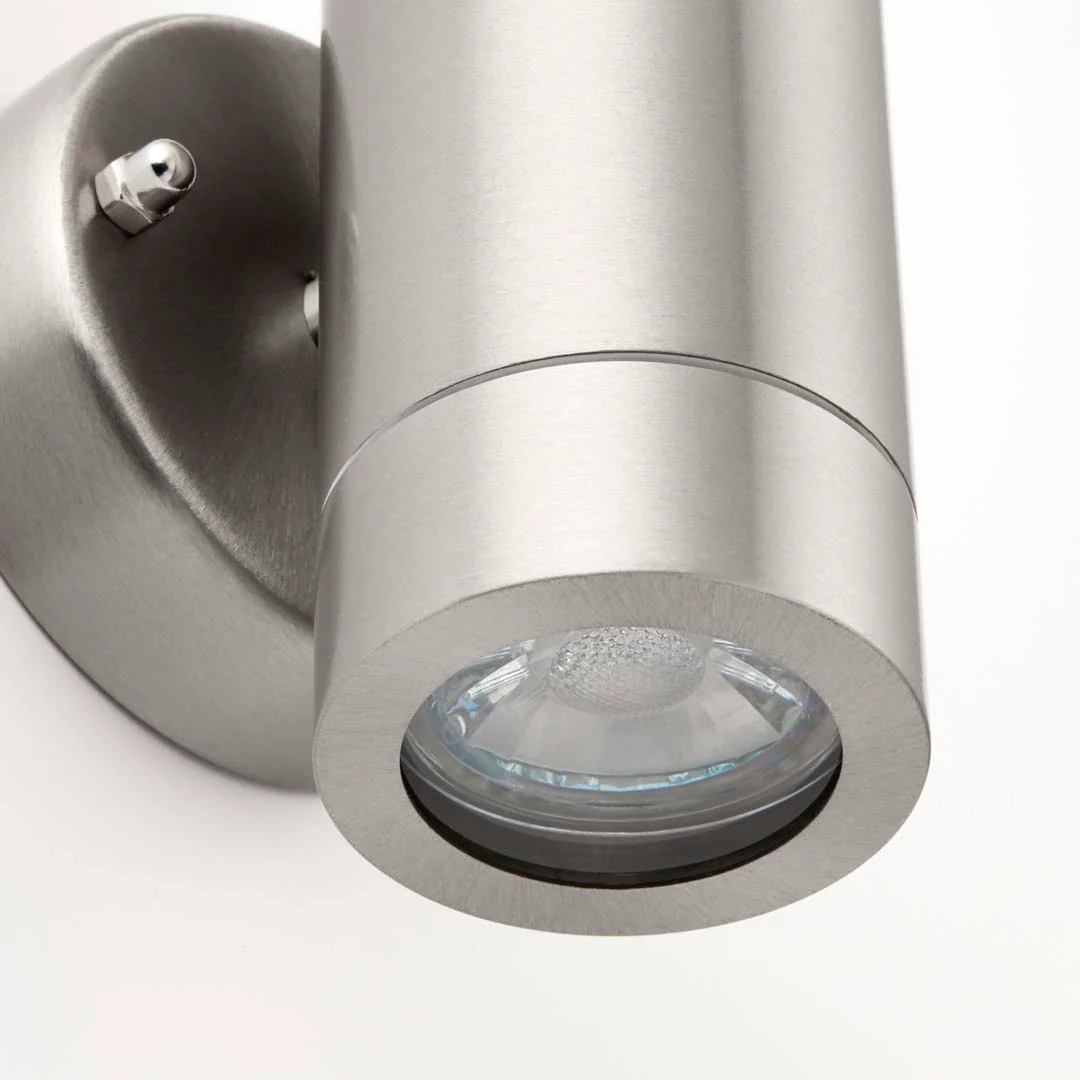 Palin Outdoor 2 Light Wall Light Brushed Steel - Image 10