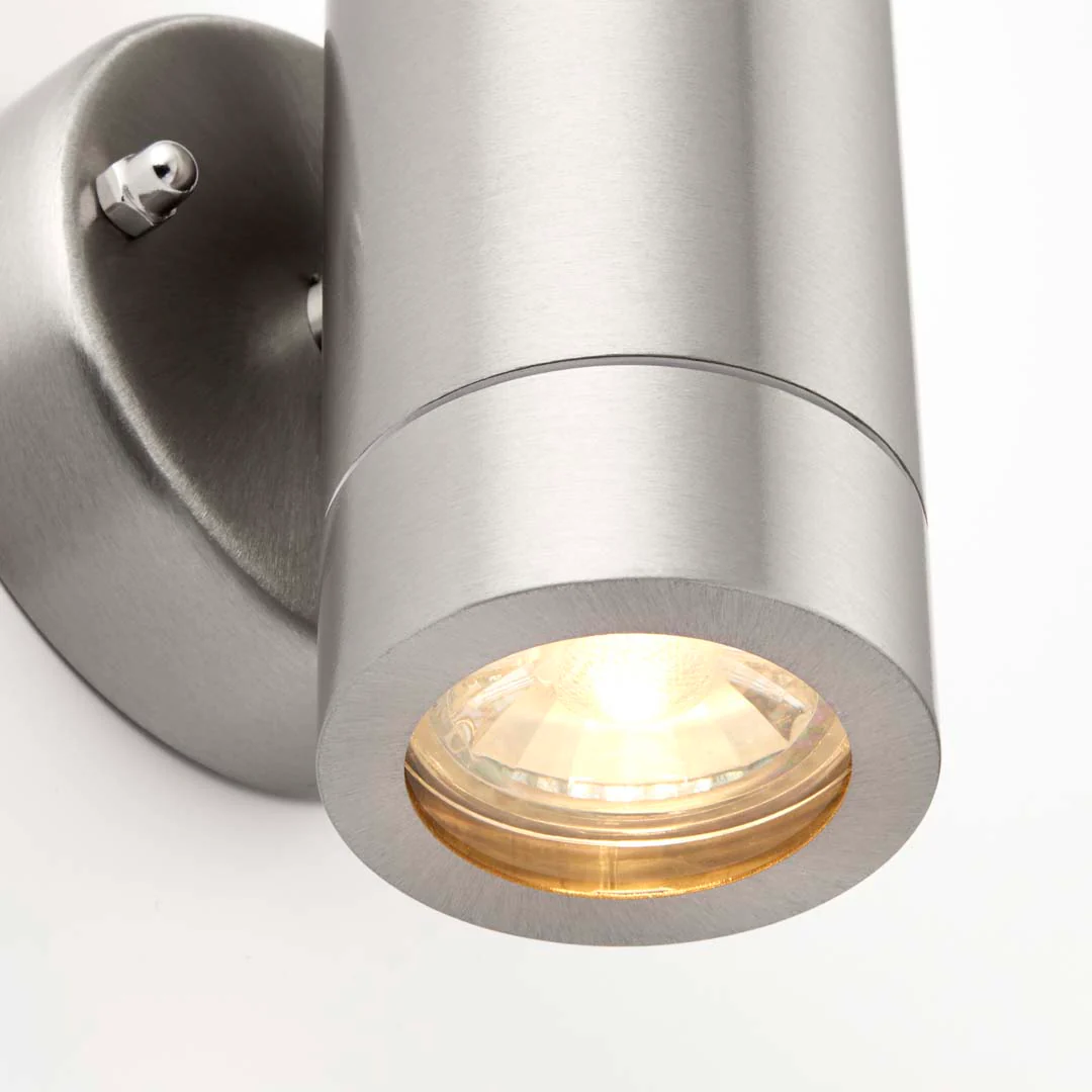 Palin Outdoor 2 Light Wall Light Brushed Steel - Image 11