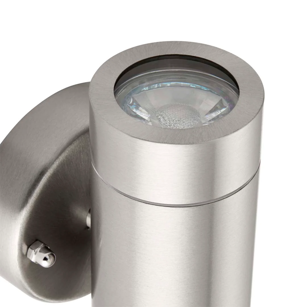 Palin Outdoor 2 Light Wall Light Brushed Steel - Image 12