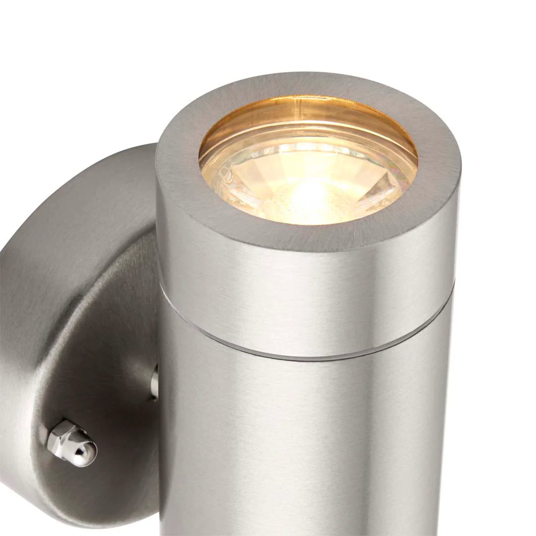 Palin Outdoor 2 Light Wall Light Brushed Steel - Image 13