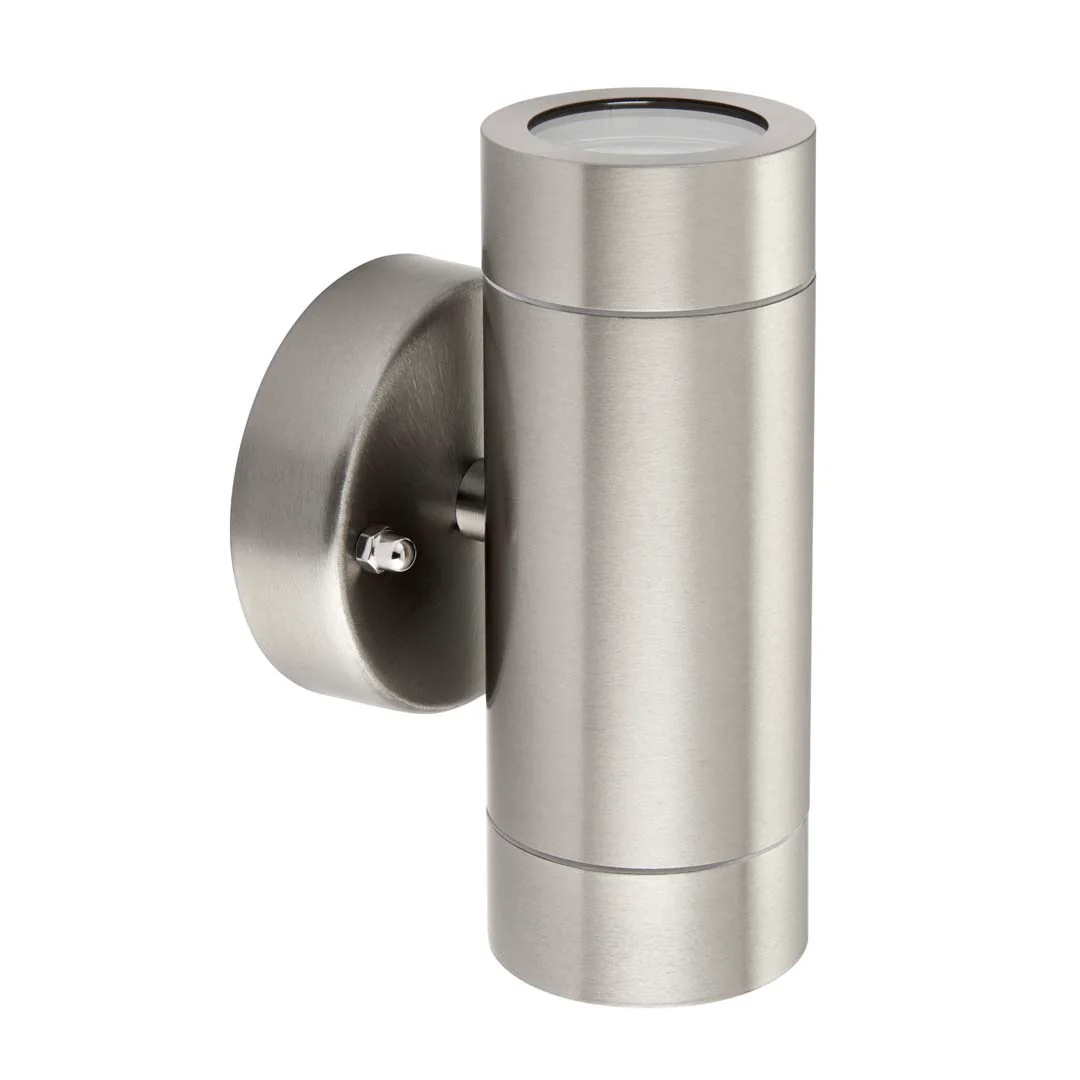 Palin Outdoor 2 Light Wall Light Brushed Steel - Image 3