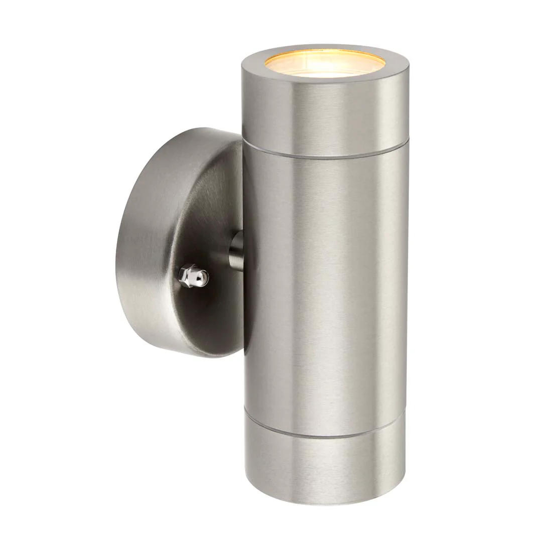 Palin Outdoor 2 Light Wall Light Brushed Steel - Image 4