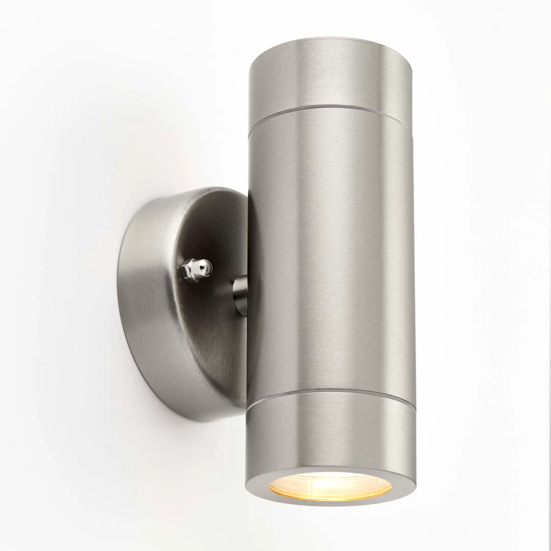 Palin Outdoor 2 Light Wall Light Brushed Steel - Image 5