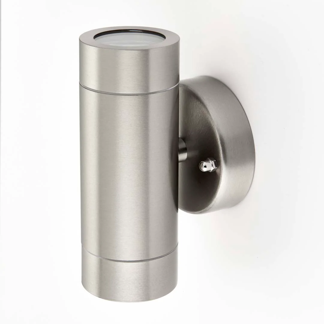 Palin Outdoor 2 Light Wall Light Brushed Steel - Image 7
