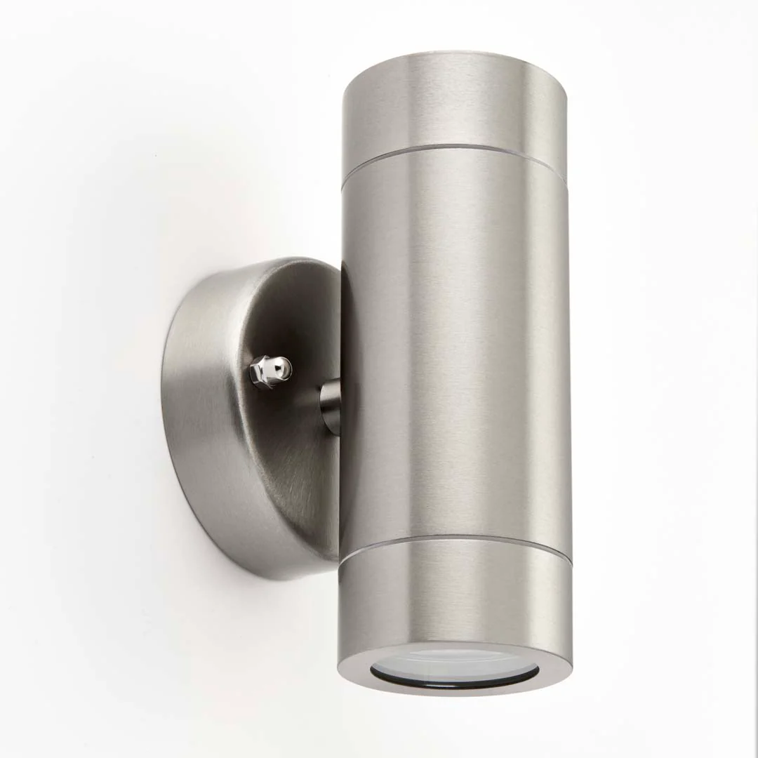 Palin Outdoor 2 Light Wall Light Brushed Steel - Image 8