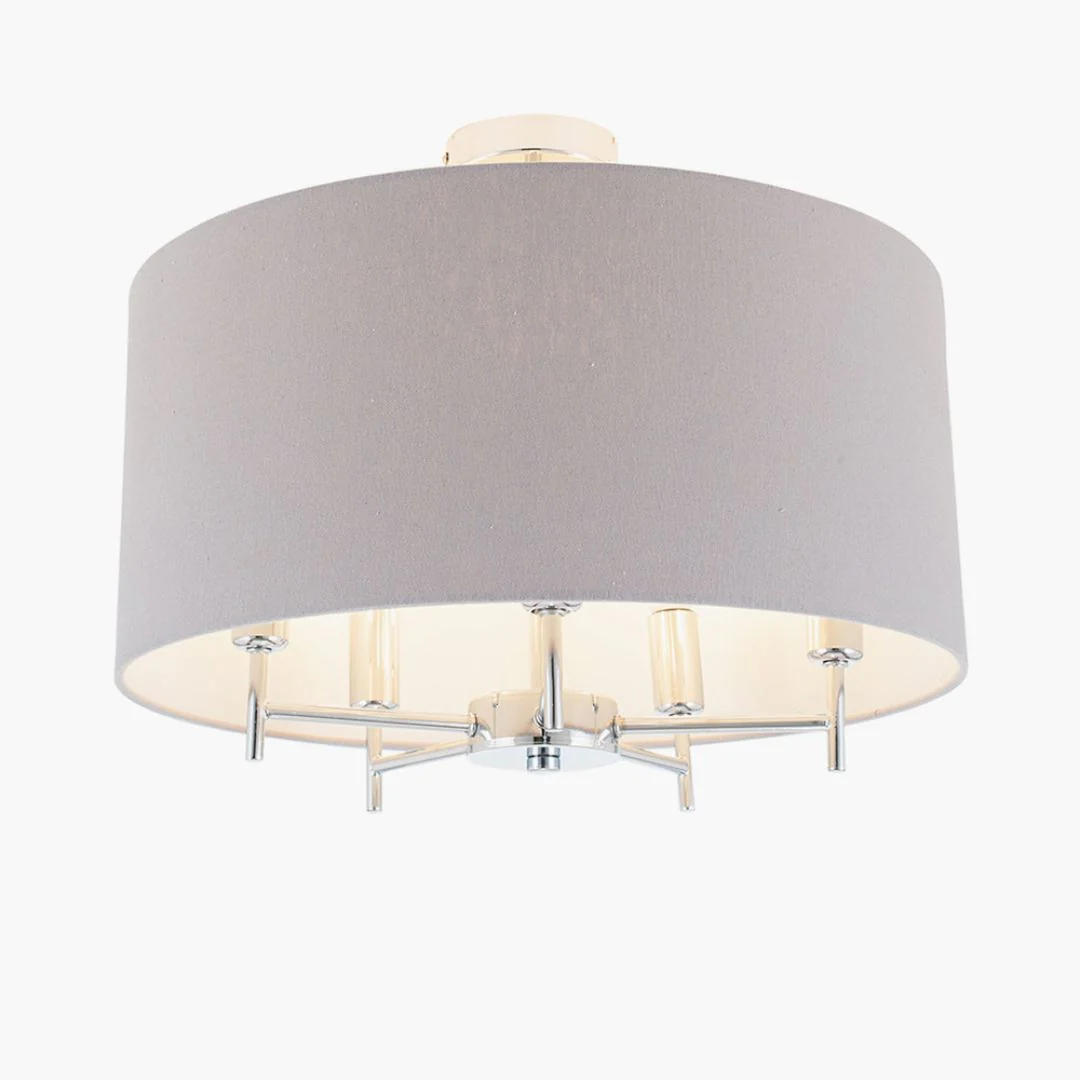 Plaza Drum 5 Light Semi Flush Ceiling Light - Image 4
