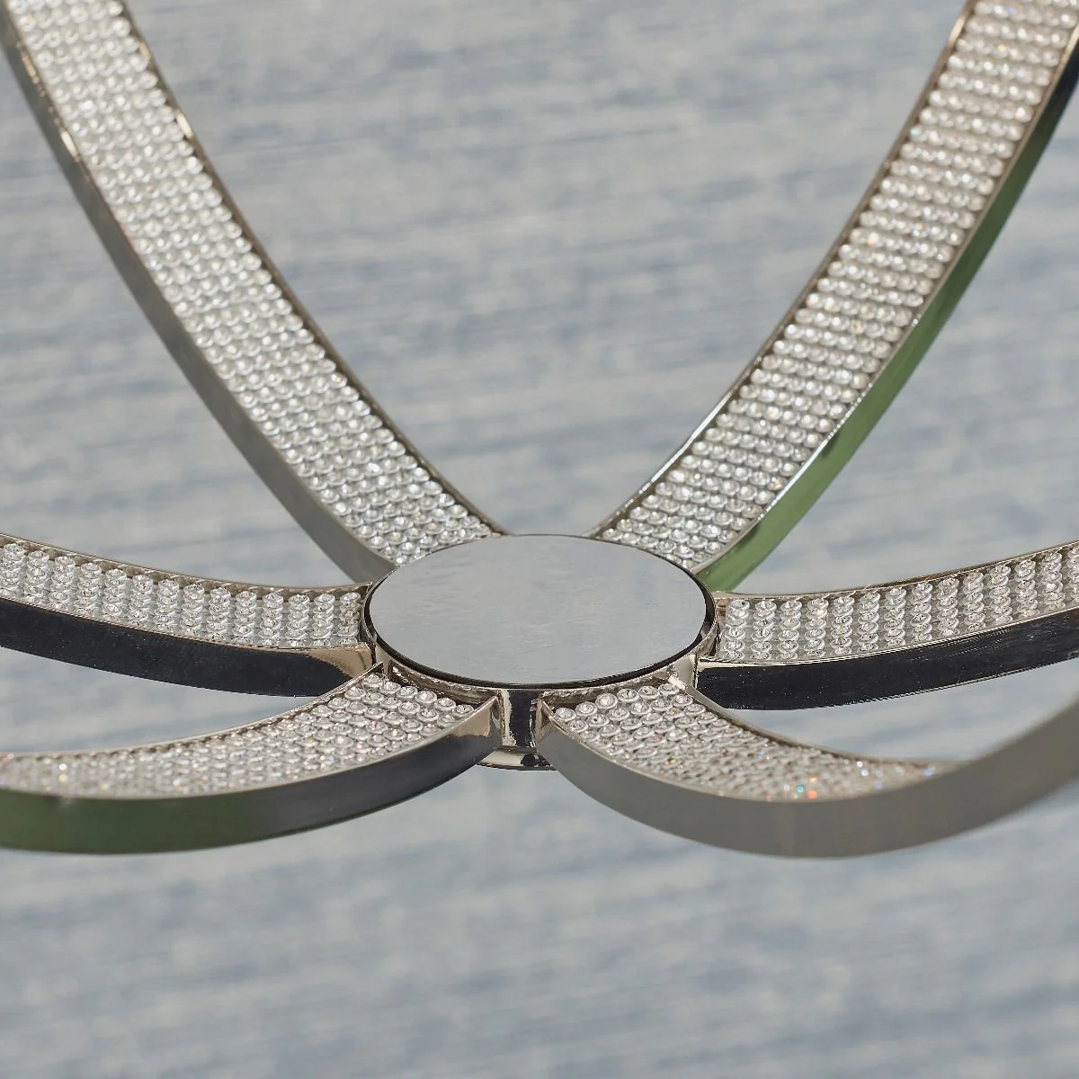 Ritz 3 Light Nickel and Crystal Ceiling Pendant - Image 4