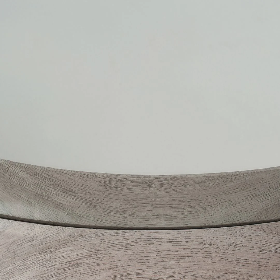 Round 74cm Grey Oak Mirror - Image 5