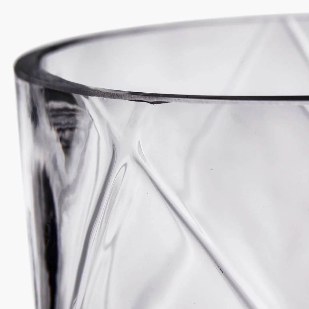 Round Optic Clear Glass Vase Large - Image 3