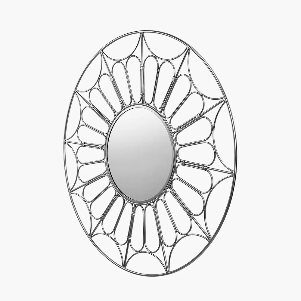Silver Frame Round Wall Mirror - Image 3