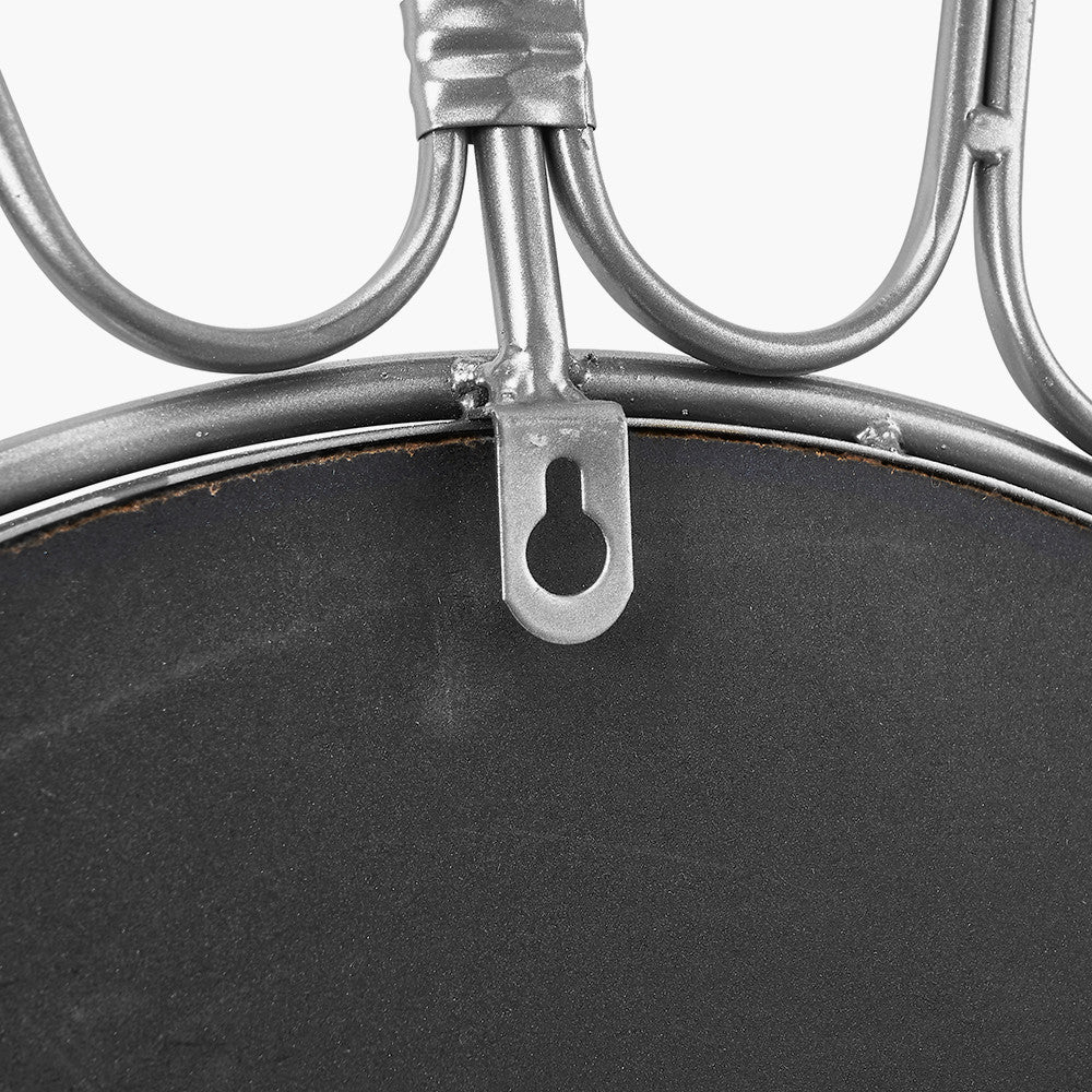 Silver Frame Round Wall Mirror - Image 5