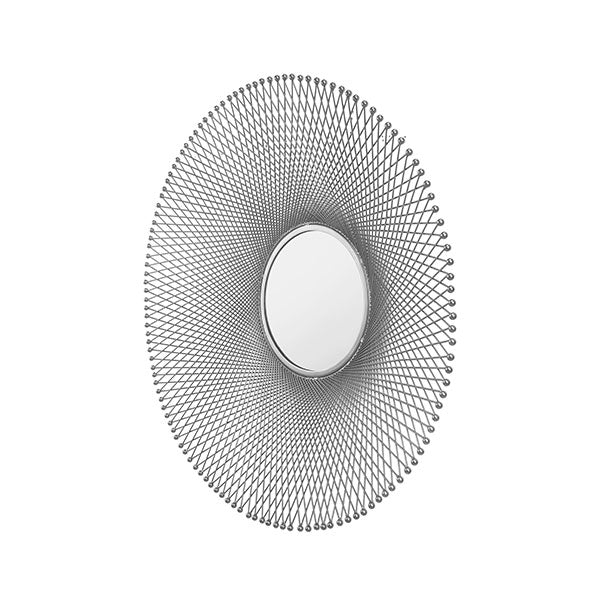 Silver Metal Circular Wall Mirror - Image 3