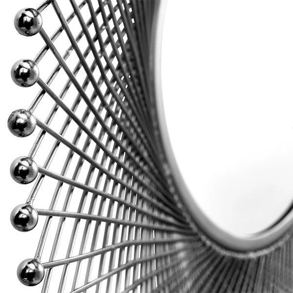 Silver Metal Circular Wall Mirror - Image 5