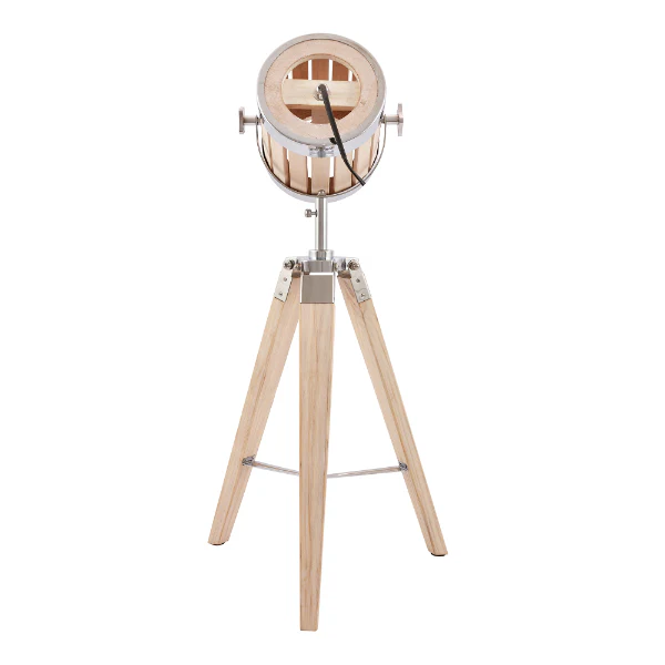 Staithes Natural Wood Tripod Desk Table Lamp - Image 4