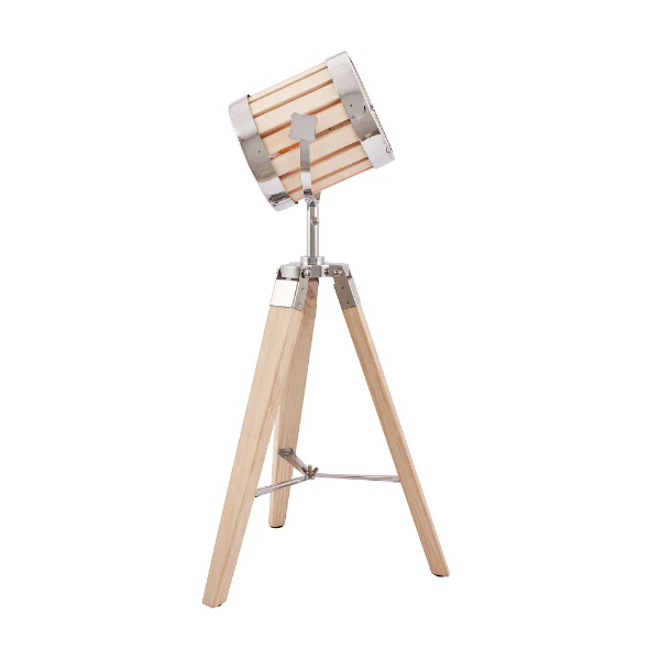 Staithes Natural Wood Tripod Desk Table Lamp - Image 5