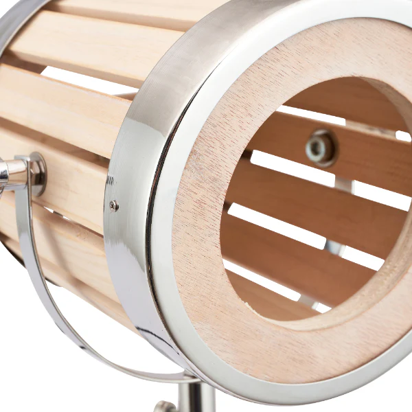 Staithes Natural Wood Tripod Desk Table Lamp - Image 8