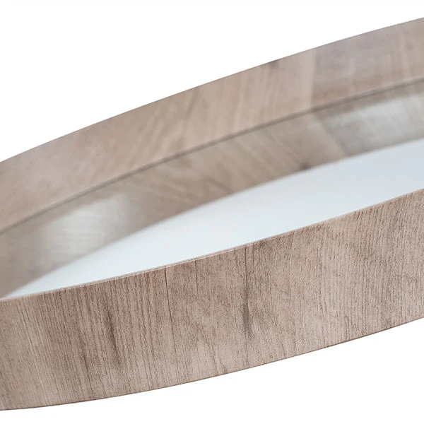 Stockholm Taupe Wood Round Wall Mirror - Image 4