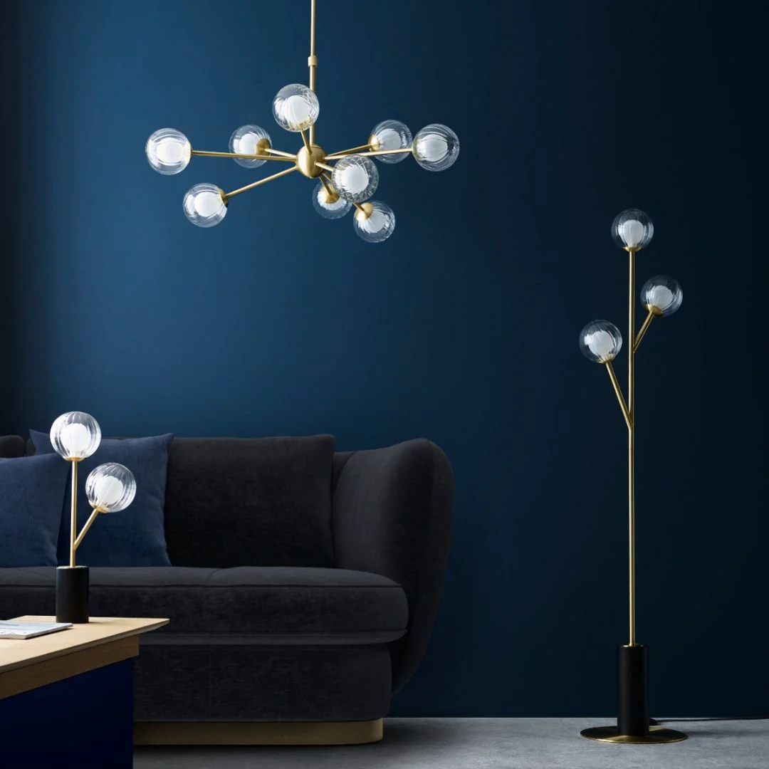 Udo 2 Light Satin Brass Table Lamp with Glass Shades - Image 10