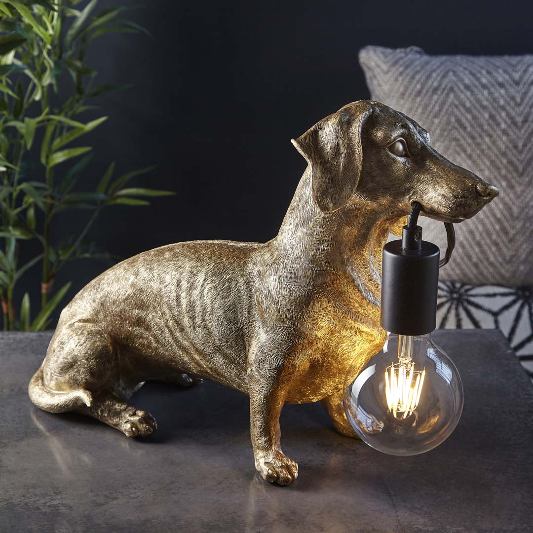 Wally Dog Gold Table Lamp - Image 3