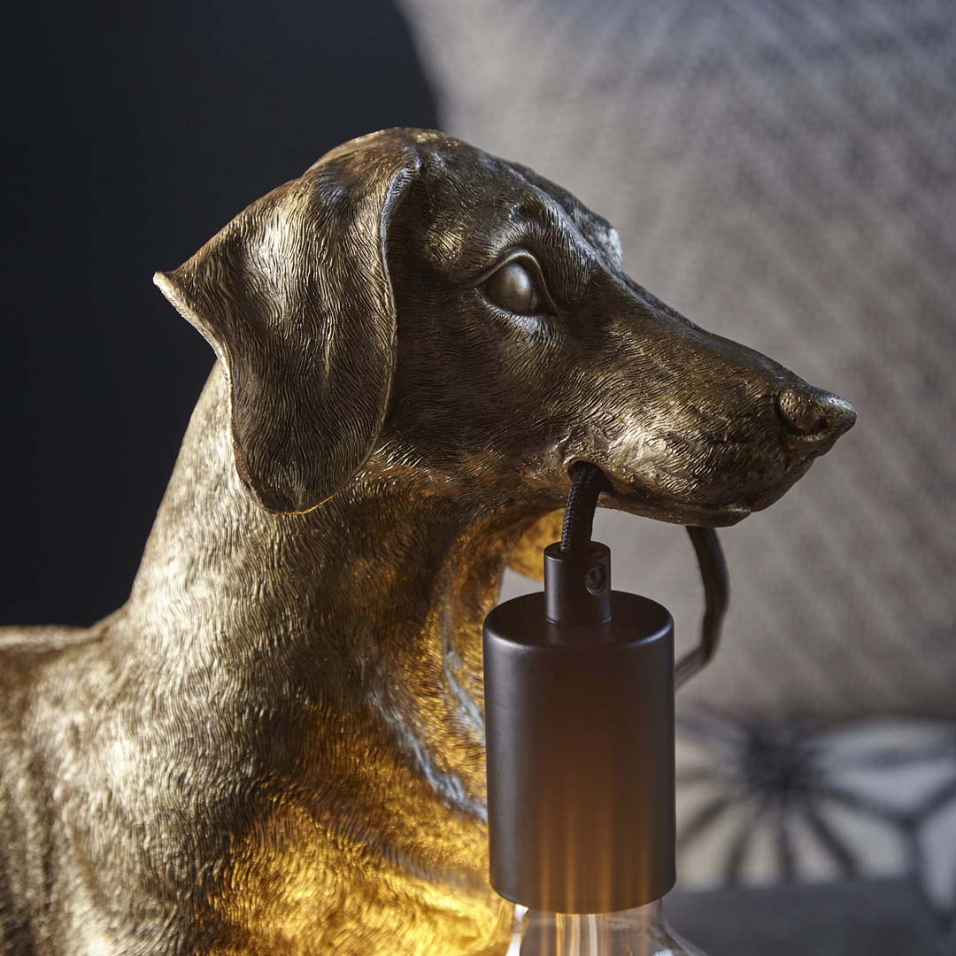 Wally Dog Gold Table Lamp - Image 4