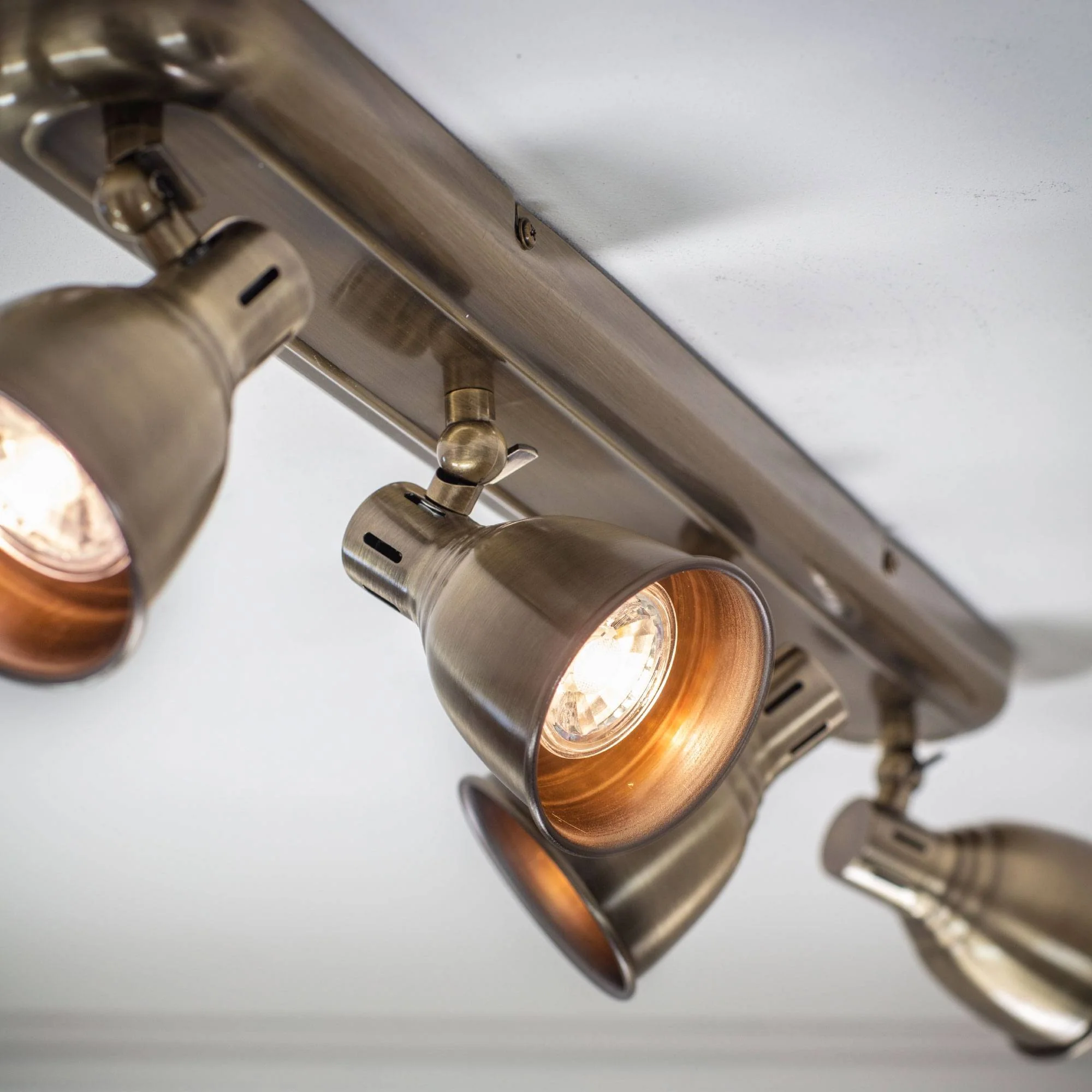 Westbury 4 Light Ceiling Spotlight Bar Antique Brass - Image 3