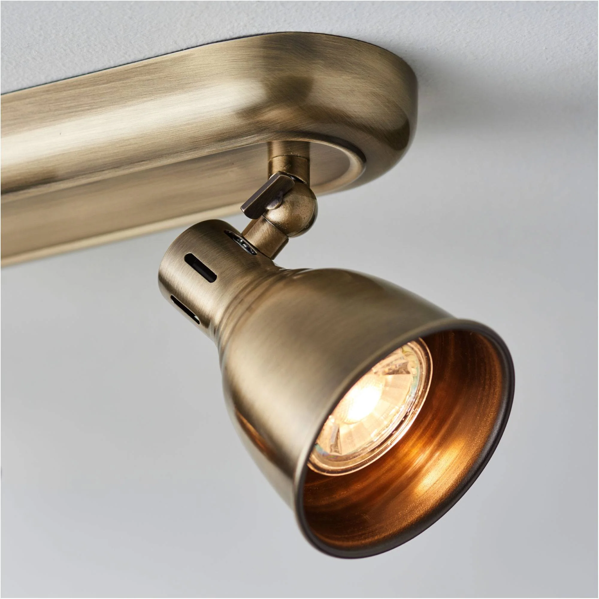 Westbury 4 Light Ceiling Spotlight Bar Antique Brass - Image 4