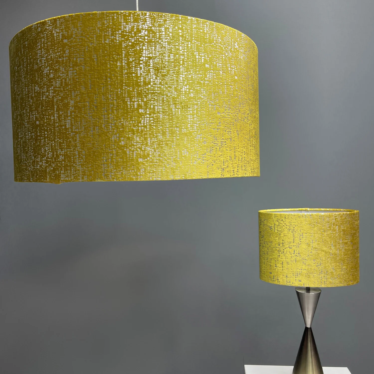 Zinc Velvet Mustard and Silver Shade 60 cm - Image 10
